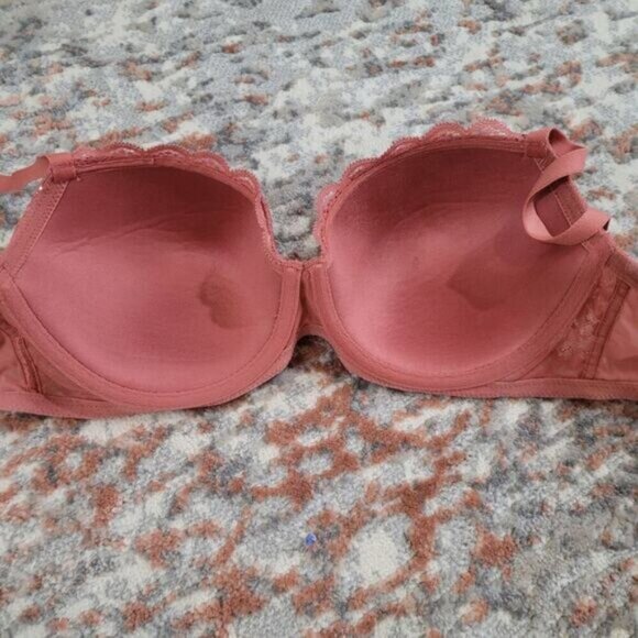 Victoria's Secret Dream Angel Lined Demi Dust Rose Lace Bra - Size 32DDD - Picture 4 of 6